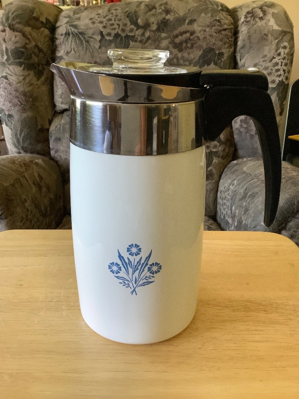 Corning Ware Blue Cornflower 10-Cup Decorative COFFEE POT Percolator NO CORD #1